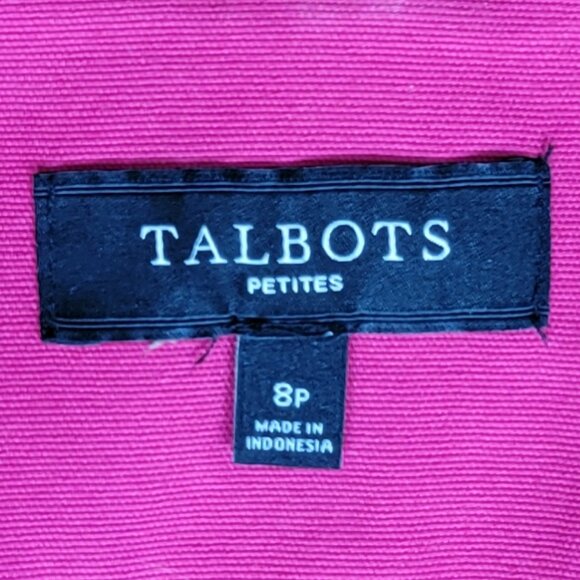 Talbots Stretch Cotton Hot Pink Gold Button Jacket - 8P - Picture 15 of 15